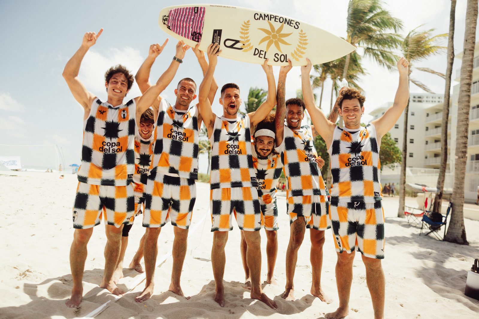 Beach soccer ball in the sand